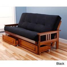 Aqua Linen Matt and Frame Only Kodiak Montreal X Espresso Futon Frame w//Quality 8 Inch Innerspring Mattress Sofa Bed Set Full Size