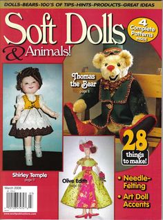 SOFT DOLLS /& ANIMALS~September 2003 cloth doll patterns~techniques~tips magazine