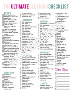 house cleaning checklist excel