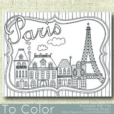 printable paris coloring page for adults pdf jpg instant download coloring book