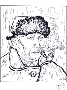 painter van gogh 2and other famous works of art coloring pages