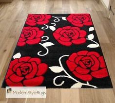 Black And Red Area Rugs large red black flower rug big area rugs mats carpets | big area Black And Red Area Rugs large red black flower rug big area rugs mats carpets | big area