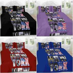 Campus Duvet Cover Set Quilt With Pillow Case Single Double Sup King Red black