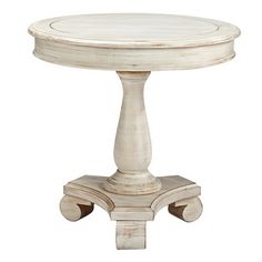Chippy Boxwood Milk Painted End Table The Golden Sycamore Posts Signature Design By Ashley Mirimyn Round Accent Table White
