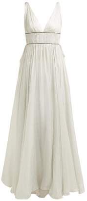 Maria Lucia Hohan Sage Crystal Embellished Silk Gown Maria Lucia Hohan Sage Crystal Embellished Silk Gown
