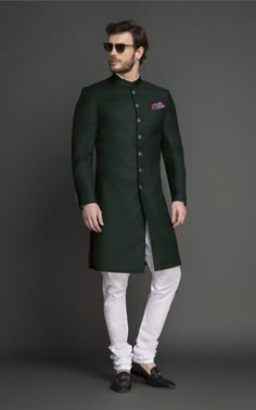 Da Facioun Indian Designer Partywear Traditional Ethnic Mens Achkan.
