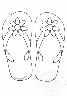Flip flop coloring page youll want to color together with your kids