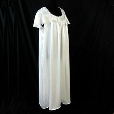 Montgomery Ward Stripe Piping Trim Vtg Sleeveless Long Nightgown 44 Bust LXL
