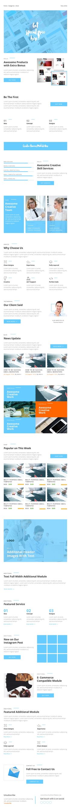 Stork - Multipurpose Responsive Email Template + Stampready - business email template Stork - Multipurpose Responsive Email Template + Stampready - business email template