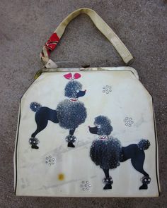 The 88 Best Poodle Handbag Images On Pinterest In 2018 Classic Large Plastic Vintage Poodle Rhinestone Purse