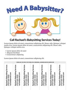24 best babysitting flyers images babysitting flyers fundraising sample babysitting ad