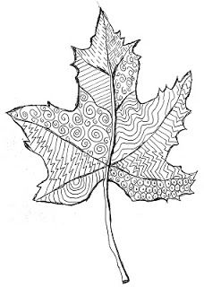 Art Projects for Kids: Line Pattern Leaf