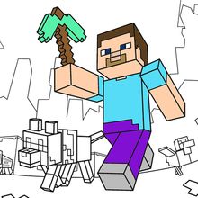 Minecraft Steve Diamond Armor Coloring Page From Category