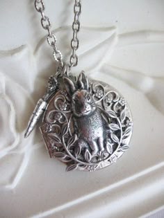 Personalised Initial Easter Bunny Necklace with Genuine Crystal