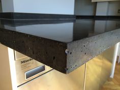 81 Best Polished Concrete Worktops Countertops Images Detail Of 10 Black Oxide Polished Concrete Island Countertop Unit With Cantilever Breakfast Bar