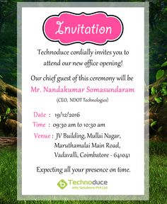 invitation for office opening