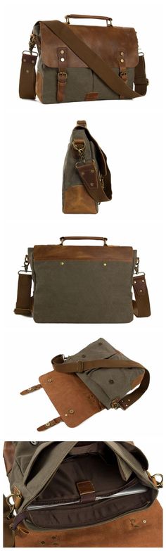 Business Briefcase Mens Shoulder 16 Inch Leather Laptop Messenger Bag Leather Crossbody Work//Day Bag Coffee Vintage Briefcase,Canvas Briefcase Satchel,Leath