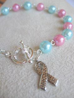 Dad Of An Angel Daddy Memorial Rembrance Key Chain Infertility Infant Loss Pregnancy Awareness Bracelet With Pink And Blue Gl Pearls
