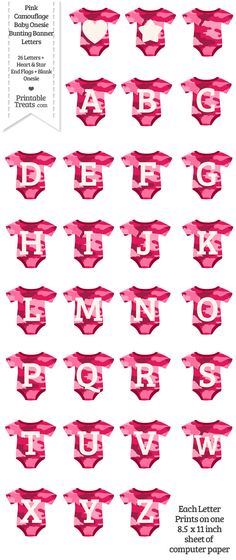 Pink Baby Onesie Shaped Banner Letters Download from - baby shower agenda template Pink Baby Onesie Shaped Banner Letters Download from - baby shower agenda template