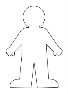 kids outline template clipart best liggaam templates body child body template
