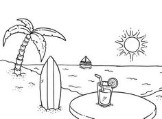 Download Free Beach Coloring Pages