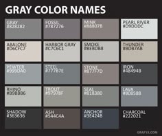Brown Color Names Ngo Interior In 2019 Pinterest Gray Color Names
