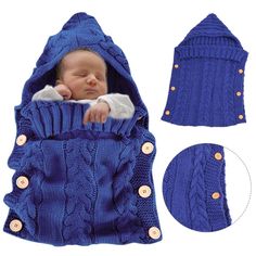 Gigoteuse demmaillotage Nid dange Naissance pour B/éb/é Sac de Couchage B/éb/é Fille Gar/çon Nids dange Couvertures Peluche Tricoter Doux Chaud Hiver Gigoteuses pour Poussette 0-12 Mois