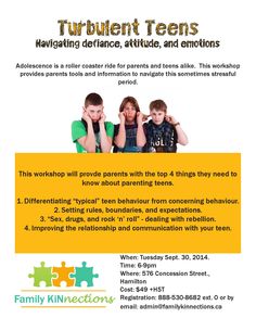 a workshop for parents understand teen depression anxiety and self self harm flyer ideas