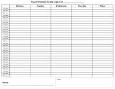 printable hourly schedule