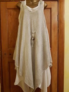 NEW ITALIAN QUIRKY /"BOHO/"LAYERED LaGeNLooK fine Linen double FRILL HEM TOP 12-18