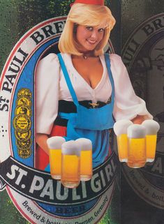 St Pauli Girl Beer Ad German Bierhaus Girl Sexy Photo Print Bbq Ribs, Bremen, Metal, Vintage Beer, Beer Ad, Beer Poster