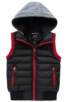 Happy Cherry Kids Padded Vest Thin Hooded Zipper Up Sleeveless Jacket 3-8T