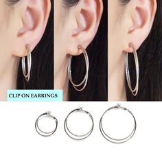 Flower Soft Mat Back Clip on Earring Clips for non Pierced Shell for Girl White
