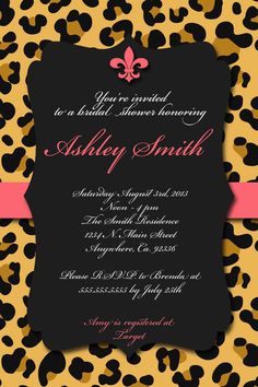 Leopard Print Wedding Invitation Animal Invitations Leopard Print Wedding Invitation Animal Invitations Pinterest Weddings