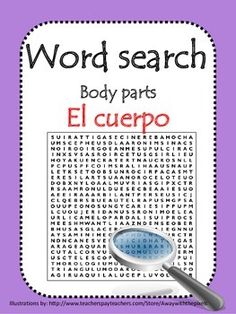 13 Best Doler Images Learn Spanish Courses Lessons Word Search To Practice Body Parts In Spanish There Are Two Diffe Versions Included