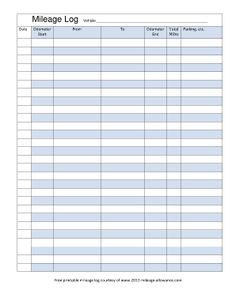 logging mileage for taxes