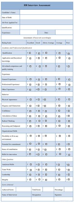 interview evaluation form