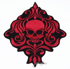 BRIGHT RED 1.5 inch iron on NAUTICAL STAR patch applique rockabilly punk 125