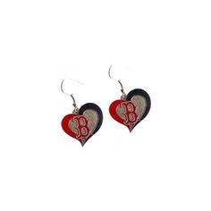 Boston Red Sox Swirl Heart Earrings
