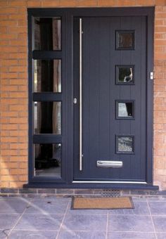 Genoa composite door with integrated top and side lights in Grey ... Genoa composite door with integrated top and side lights in Grey ...