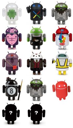 HTC Google Android Mini Black Robot Toy Mascot Keychain Keyring Pendant
