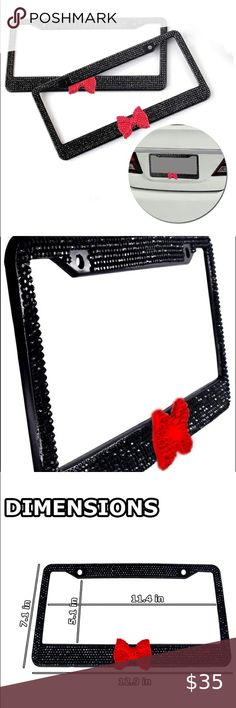 PAMPERED PRINCESS BLACK Metal License Plate Frame