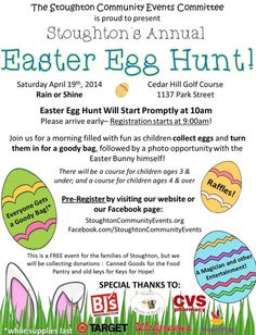 easter egg hunt spring fair poster advertisement invitation outreach flyer to go in egg hunt bags