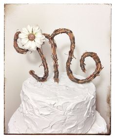 Rustic Twig Monogram Letter Wedding Cake Topper Personalized Any On Etsy 2900 Rustic Twig Monogram Letter Wedding Cake Topper Personalized Any On Etsy 2900