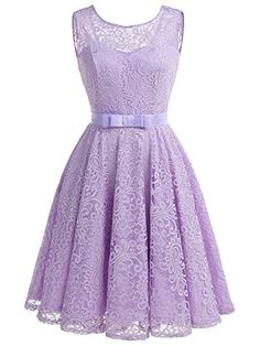 H HIAMIGOS Robe de Soir/ée Femme Robe de Vintage Dentelle Bal Col en V sans Manches avec Ceinture pour Mariage C/ér/émonie Anniversaire Rencontre F/ête Cocktail