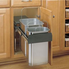 57 Amazing Undersink Trash Can Images Kitchen Cabinets For The Rev A Shelf Stainless Steel Series Bottom Mount Double Bin Trash Can Quart And 21 Capacity Save Under Kitchen Sinkskitchen