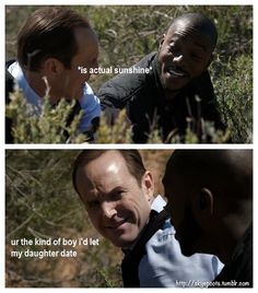 Actual Sunshine Antoine Triplett Phil Coulson Agents Of None Of This Really Happened 1x22 Fane Agents Of Shield Marvel Agents Of Shield Phil Coulson