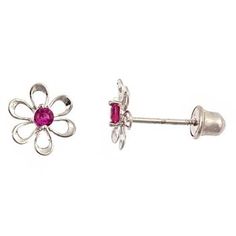 Wellingsale 14K Yellow Gold Polished Apple Stud Earrings With Screw Back