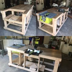 Homemade Workstation I Built For My New Table Saw Garage Storage Quick And Easy Mobile Workstation With Table Saw Miter Platforms