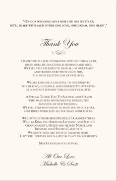 Sample Thank You Cards For Wedding Gifts Pinterest Catholic M Wedding Ceremony Traditions Celtic Program Examples Wording